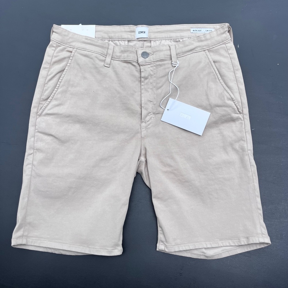 Edwin Bermuda Mens Size 31 Khaki Endurance Slim‎ Chino Mason Shorts NWT